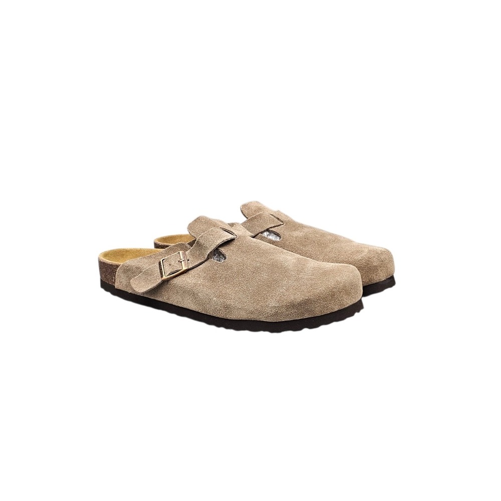 Birkenstock Men's Size 46 EU 12 US NWOB Boston Taupe Tan Suede Leather Sandals